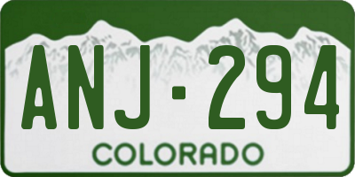 CO license plate ANJ294