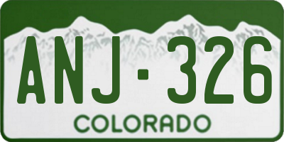 CO license plate ANJ326