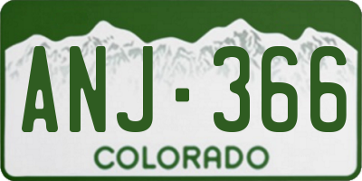 CO license plate ANJ366