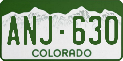 CO license plate ANJ630