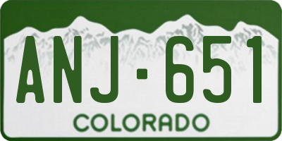 CO license plate ANJ651