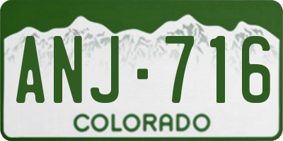 CO license plate ANJ716