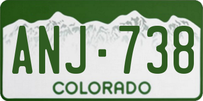 CO license plate ANJ738