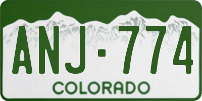 CO license plate ANJ774