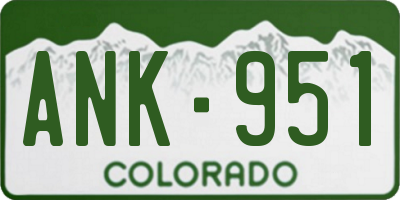 CO license plate ANK951