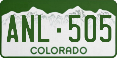 CO license plate ANL505