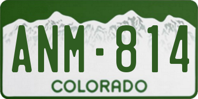 CO license plate ANM814
