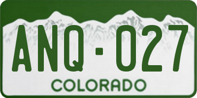 CO license plate ANQ027