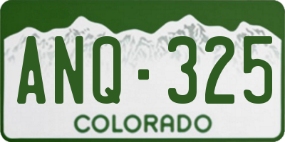 CO license plate ANQ325