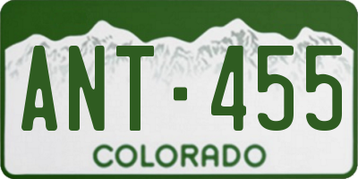 CO license plate ANT455