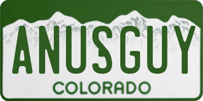 CO license plate ANUSGUY