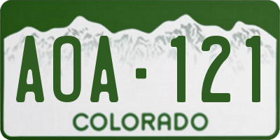 CO license plate AOA121