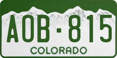 CO license plate AOB815