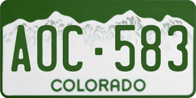 CO license plate AOC583