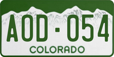 CO license plate AOD054