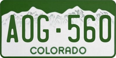CO license plate AOG560