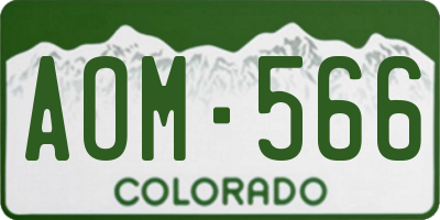 CO license plate AOM566
