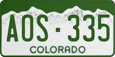 CO license plate AOS335