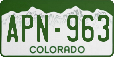 CO license plate APN963