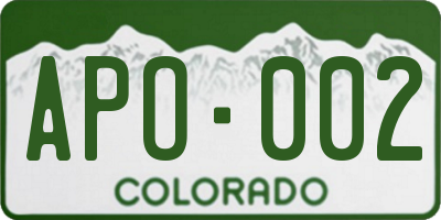 CO license plate APO002