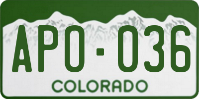 CO license plate APO036