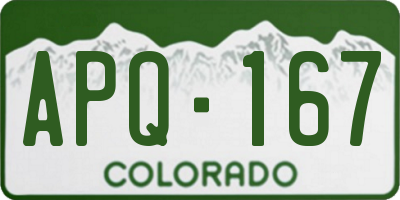 CO license plate APQ167