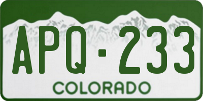 CO license plate APQ233