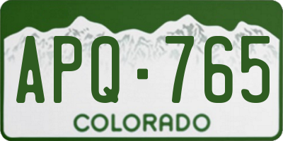 CO license plate APQ765