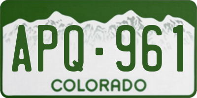 CO license plate APQ961