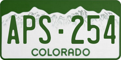 CO license plate APS254