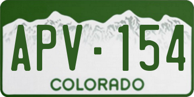 CO license plate APV154