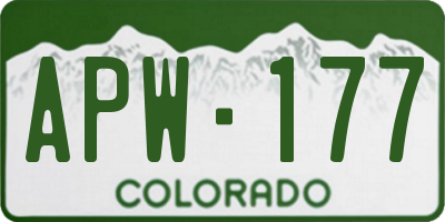 CO license plate APW177