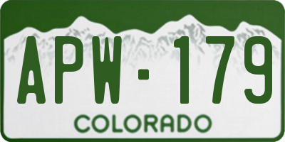 CO license plate APW179