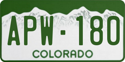 CO license plate APW180