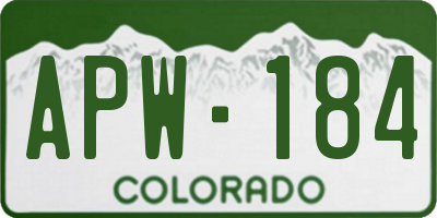 CO license plate APW184