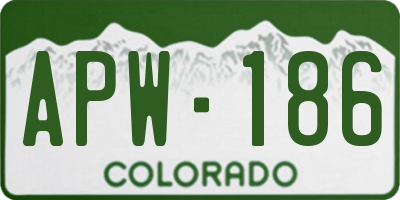 CO license plate APW186