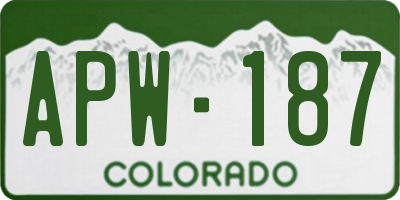 CO license plate APW187