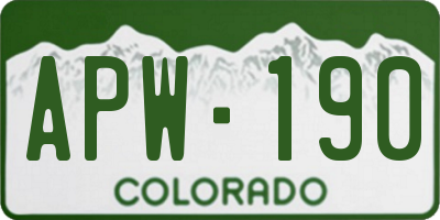 CO license plate APW190