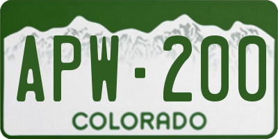 CO license plate APW200