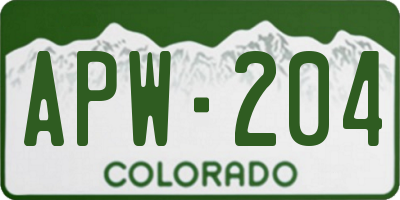 CO license plate APW204