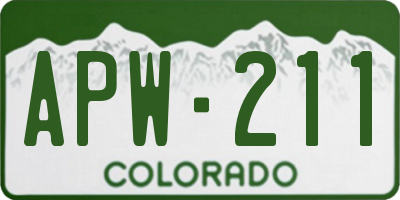 CO license plate APW211