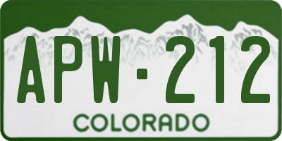 CO license plate APW212
