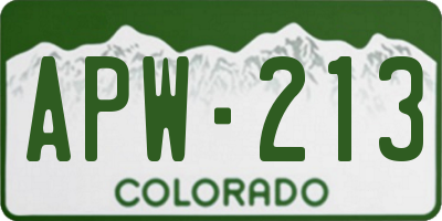 CO license plate APW213