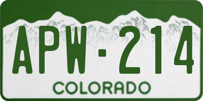 CO license plate APW214