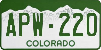 CO license plate APW220