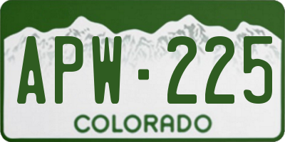 CO license plate APW225