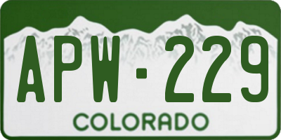 CO license plate APW229