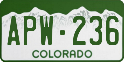 CO license plate APW236