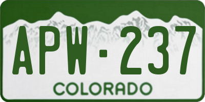 CO license plate APW237