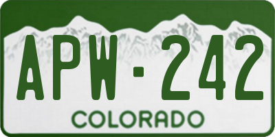 CO license plate APW242